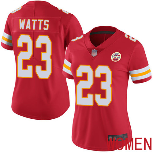 Women Kansas City Chiefs #23 Watts Armani Red Team Color Vapor Untouchable Limited Player Football Nike NFL Jersey